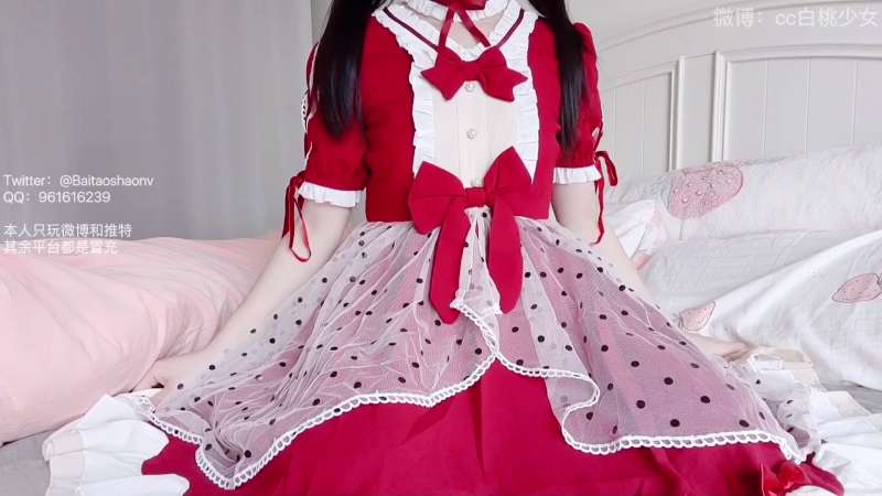 白桃少女(瑶瑶今天又失眠了) 红色洛丽塔 [1V/1.81G]