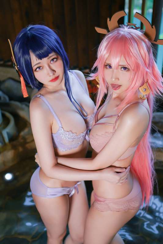 老牌网红Arty亚缇与KaYa萱联动作品雷电将军&八重神子 [75P/190M]