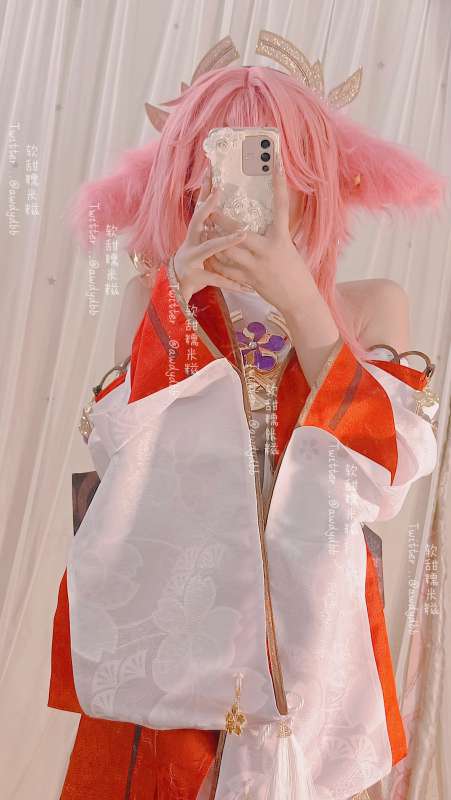 网红软甜糯米糍八重神子屑狐狸与蓝色猫爪套装两套 [33P+2V/1.35G]