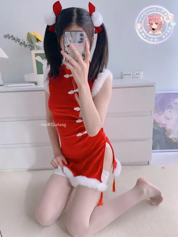 双马尾网红二阶堂圣诞旗袍 [111P+1V/167M]