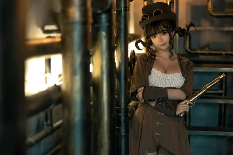 高质量coser蠢沫沫绅士版新作蒸汽朋克少女 [110P/1G]